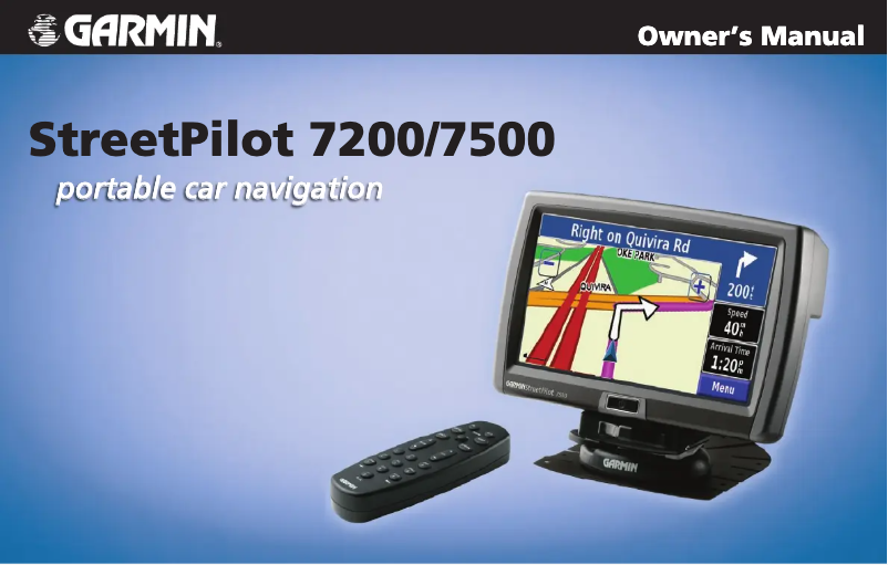 Page n°1 - Manuel utilisateur Garmin StreetPilot 7500