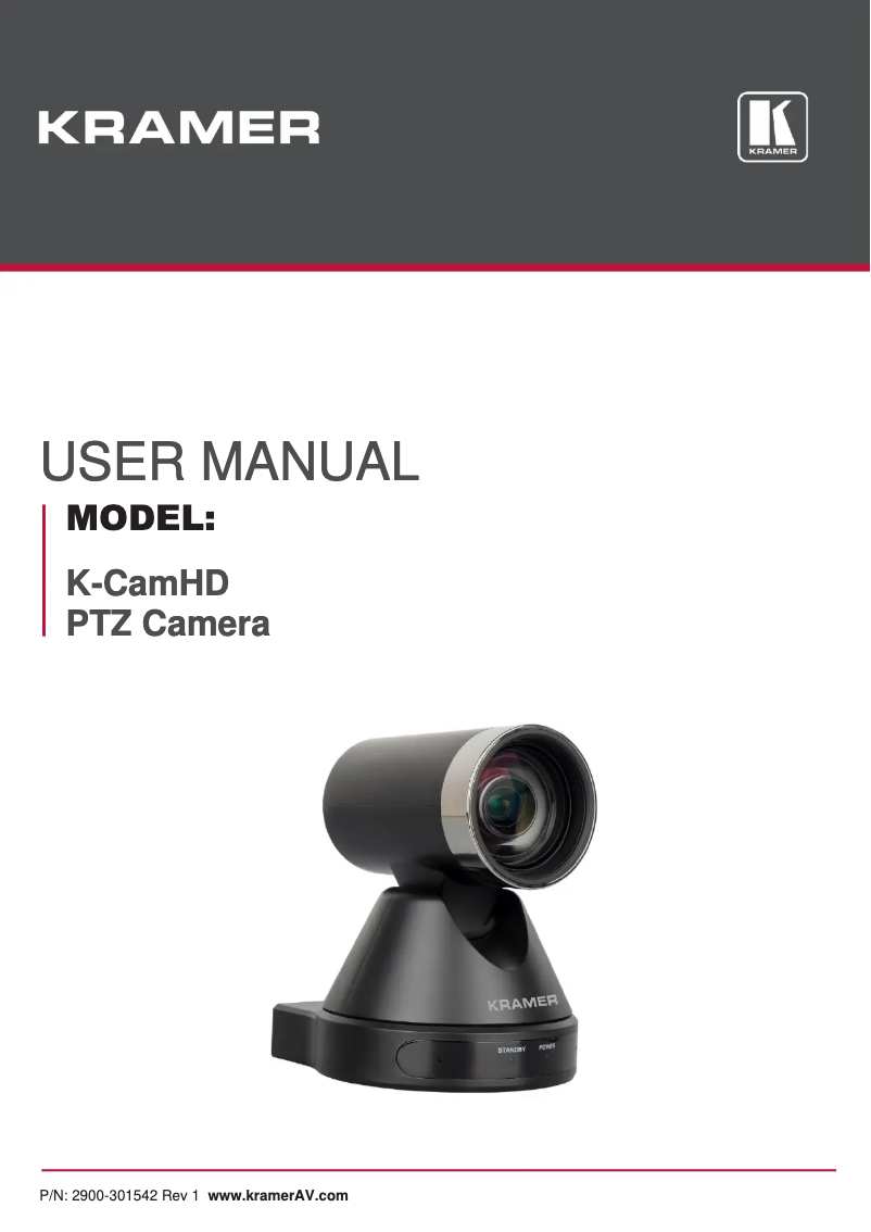 Page n°1 - Manuel utilisateur Kramer K-CamHD