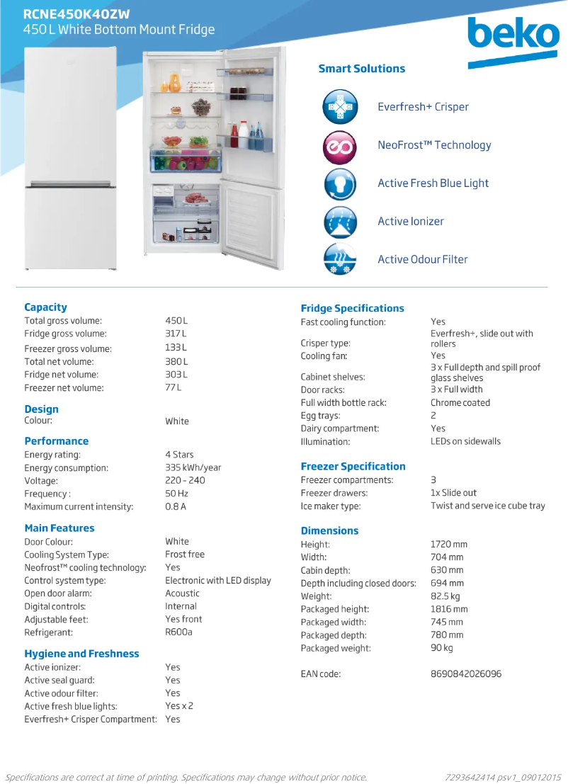 Image de la première page du manuel de l'appareil RCNE450K40ZW