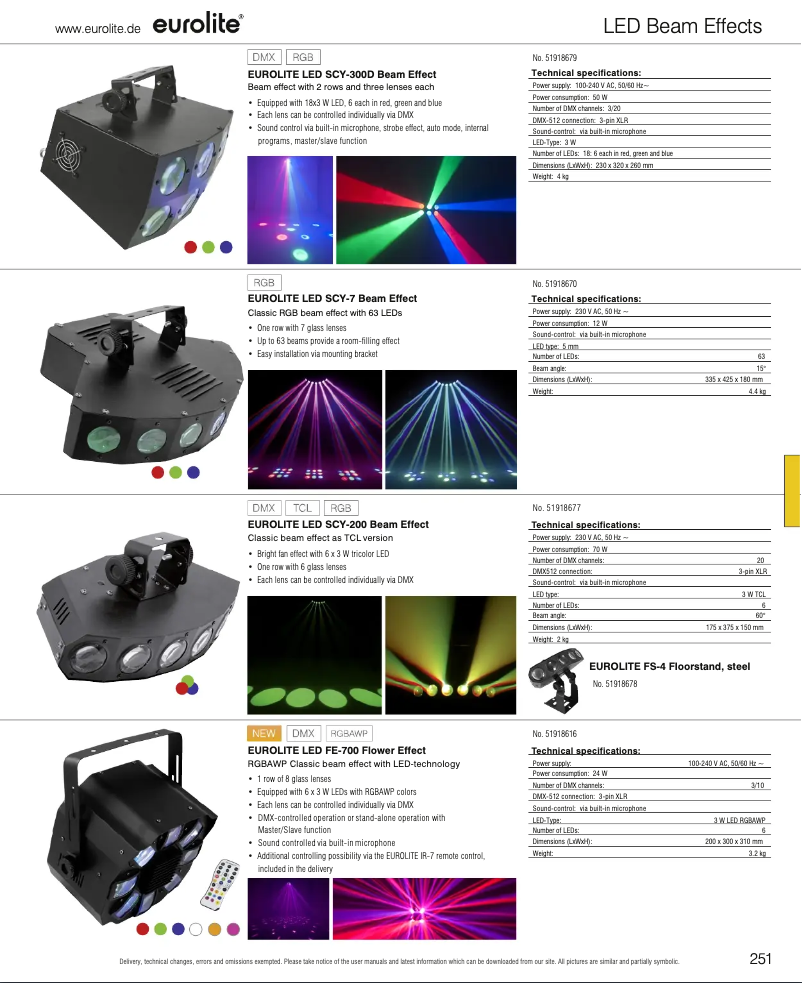 Page 1 de la notice Catalogue Eurolite LED FE-700