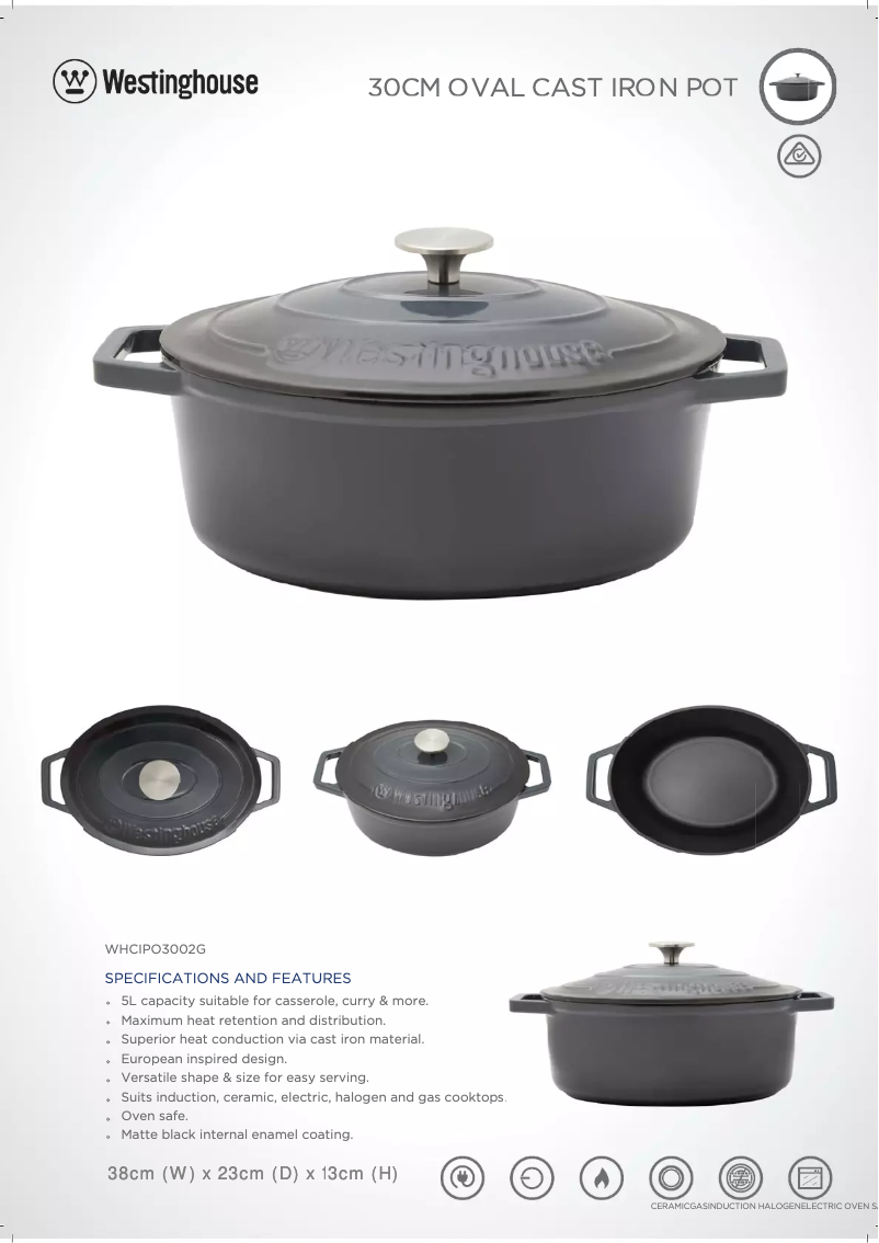 Page n°1 - Fiche technique Westinghouse WHCIPO3002G