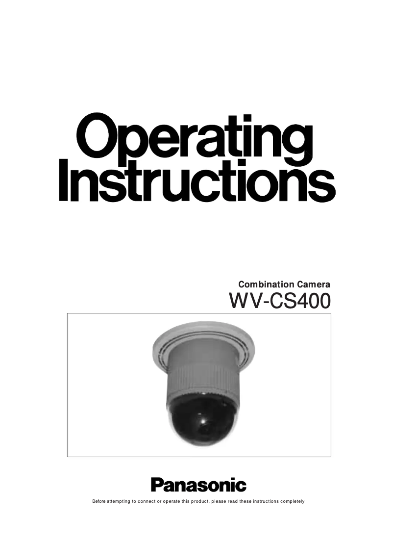 Page n°1 - Manuel utilisateur Panasonic WV-CS400
