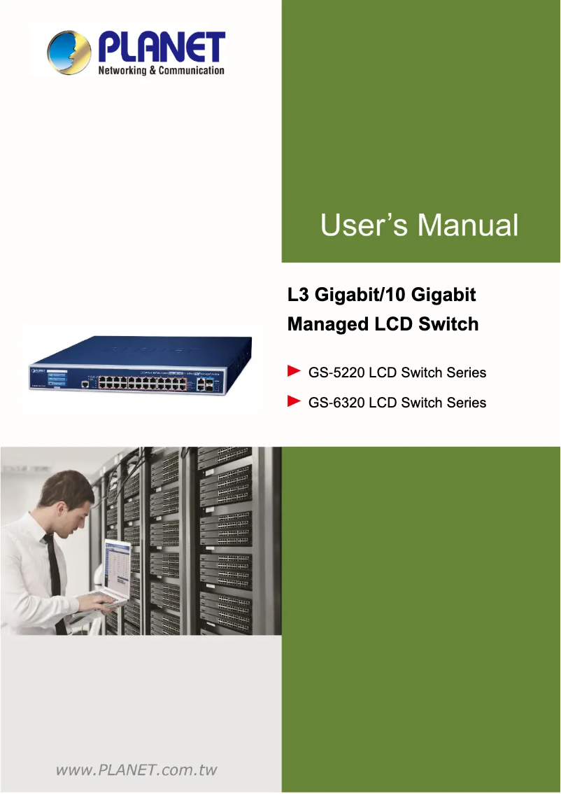 Page 1 de la notice Manuel utilisateur Planet GS-6320-24UP2T2XV