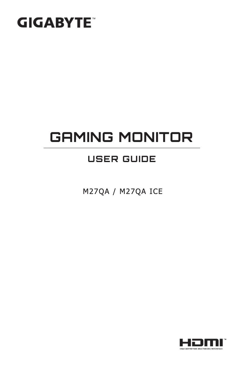 Page 1 de la notice Manuel utilisateur Gigabyte M27QA ICE