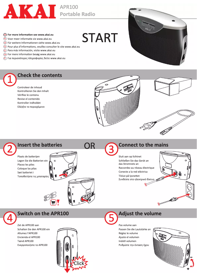 Page n°1 - Manuel utilisateur AKAI APR 100