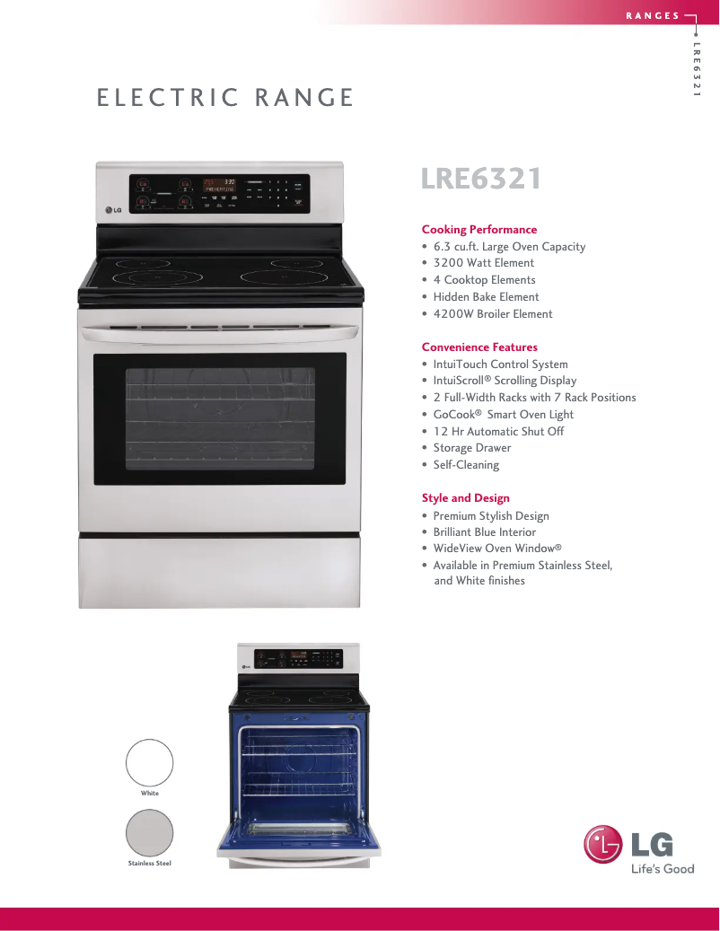 Image de la première page du manuel de l'appareil LRE6321SW