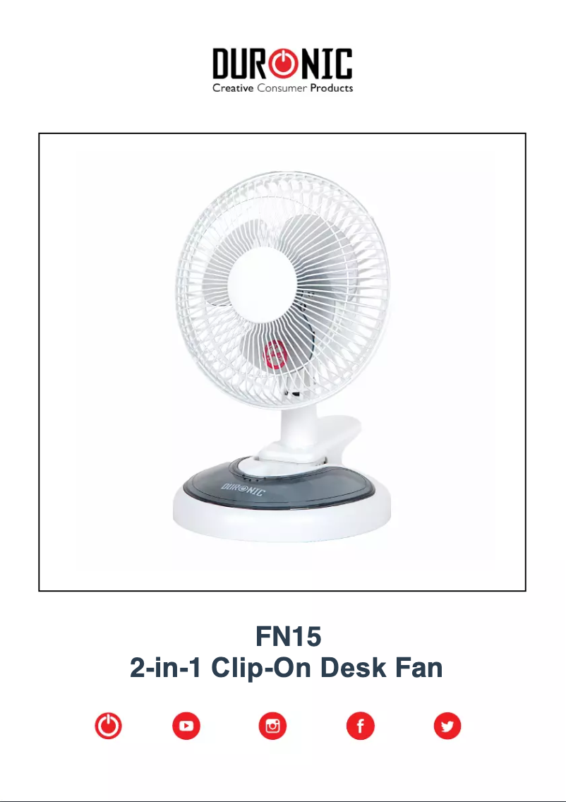 Page 1 de la notice Manuel utilisateur Duronic FN15