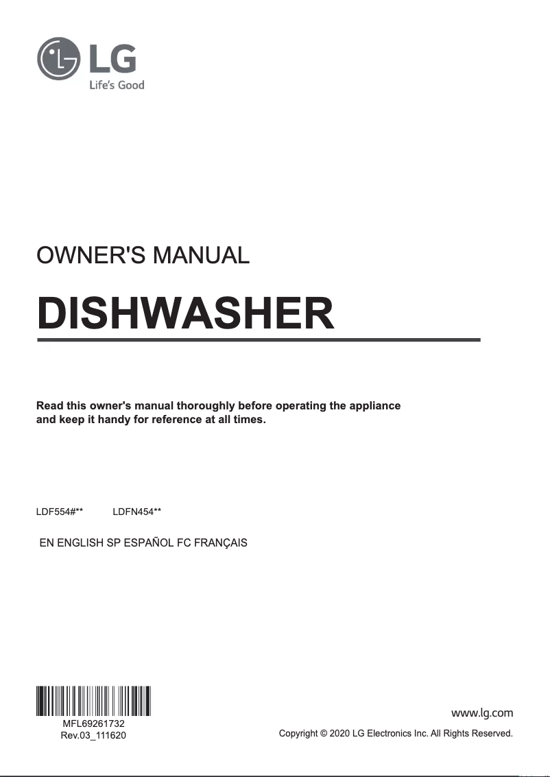 Página 1 del manual Manual de usuario LG LDFN4542S