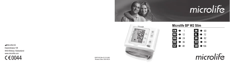 Image de la première page du manuel de l'appareil BP W2 Slim