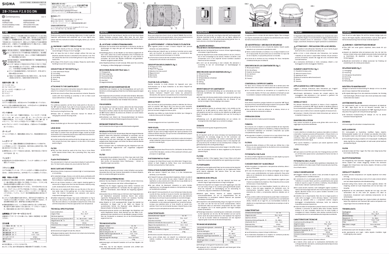 Página 1 del manual Manual de usuario Sigma 28-70mm F2.8 DG DN