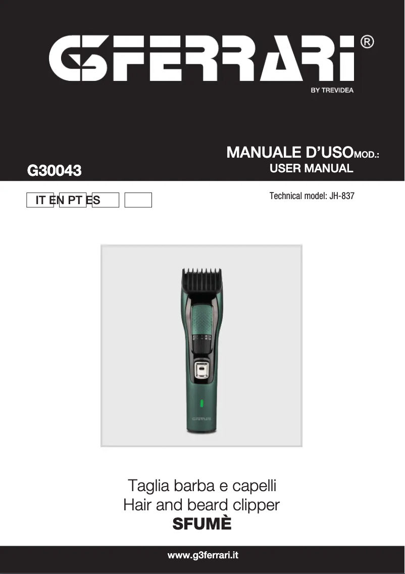 Page n°1 - Manuel utilisateur G3 Ferrari Sfumè G30043