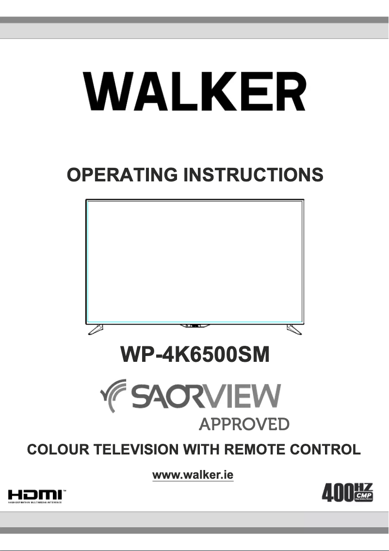 Page n°1 - Manuel utilisateur Walker WP-4K6500SM