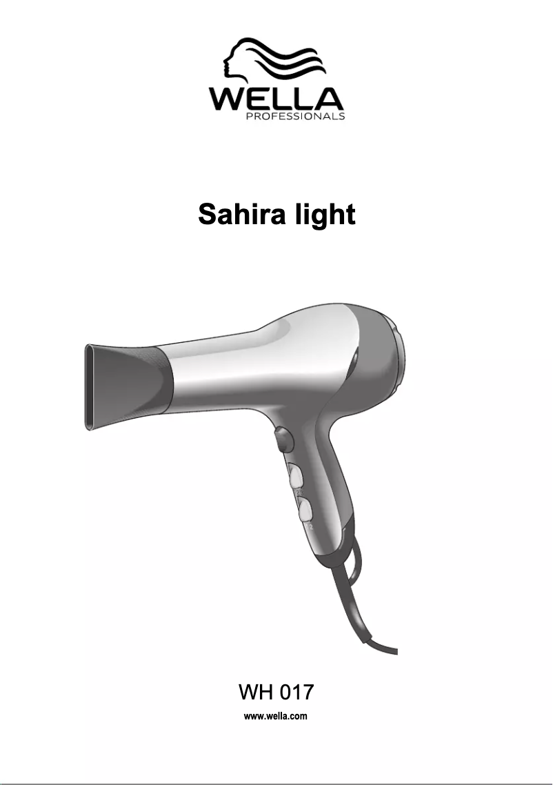 Image de la première page du manuel de l'appareil Sahira Light WH 017