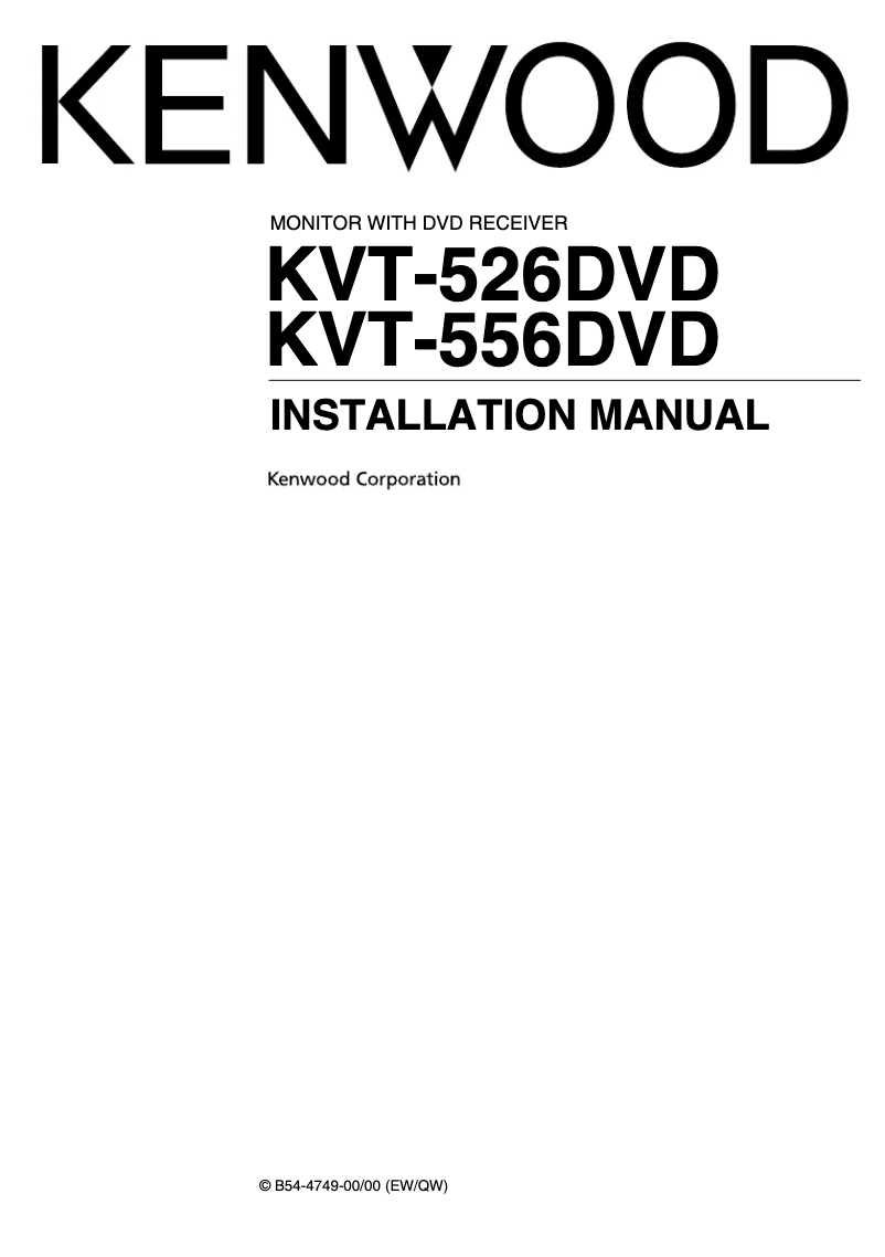 Page n°1 - Manuel utilisateur Kenwood KVT-556DVD