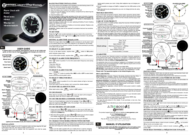 Image de la première page du manuel de l'appareil Wake’n’Shake VINTAGE