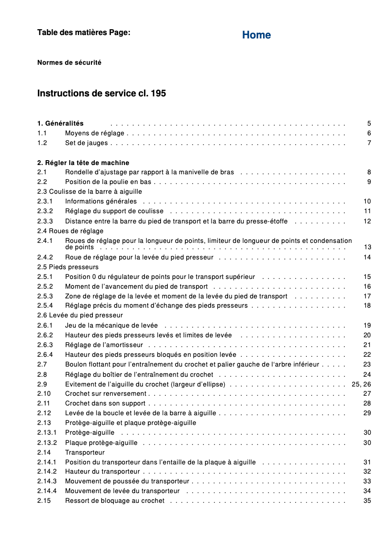 Image de la première page du manuel de l'appareil 195