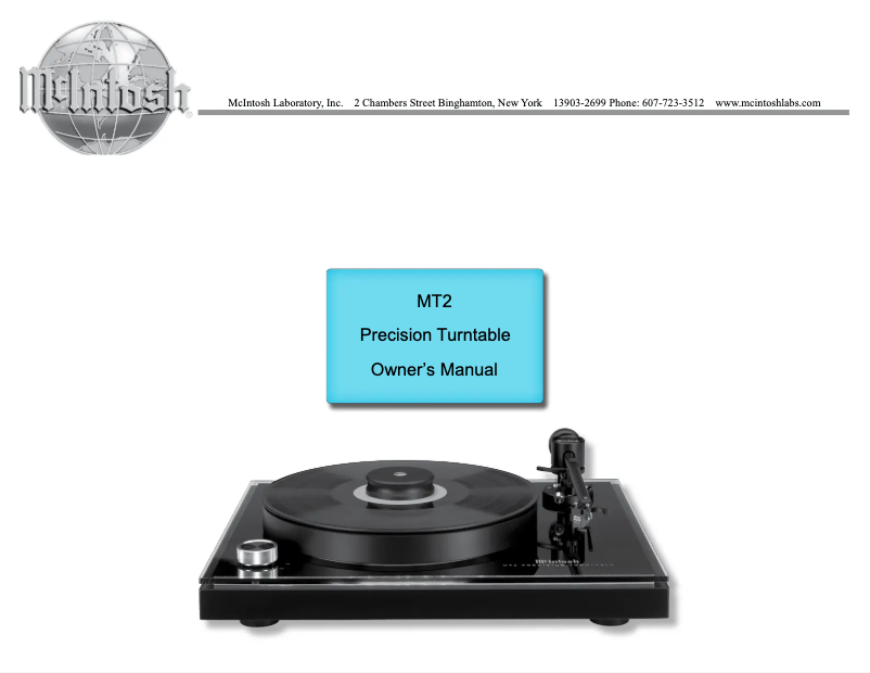 Page n°1 - Manuel utilisateur McIntosh MT2