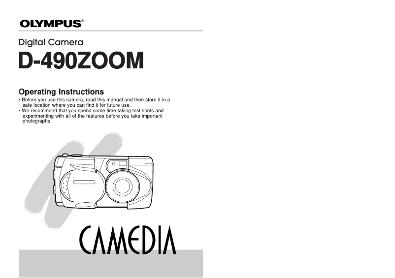 Page 1 de la notice Manuel utilisateur Olympus Camedia D-490 Zoom