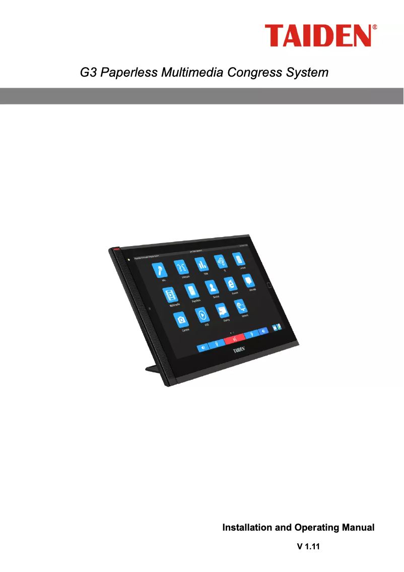 Page n°1 - Manuel utilisateur TAIDEN HCS-8335C