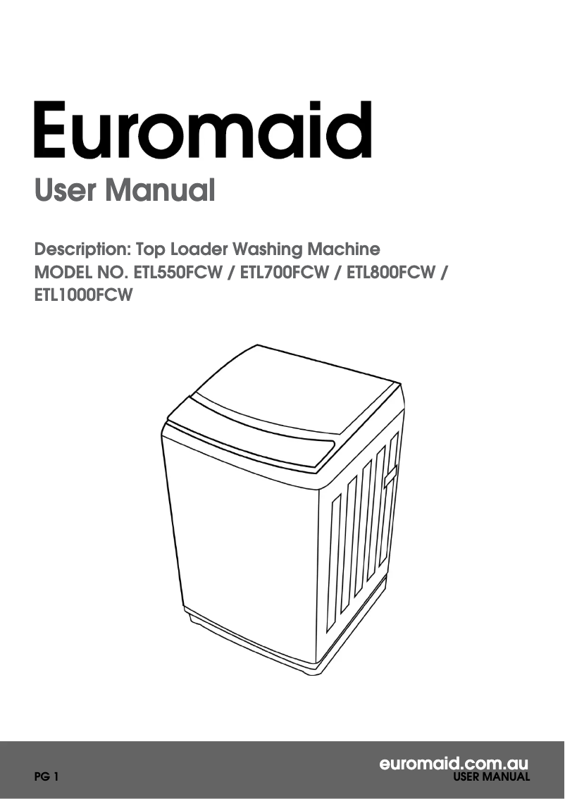 Page n°1 - Manuel utilisateur Euromaid ETL550FCW