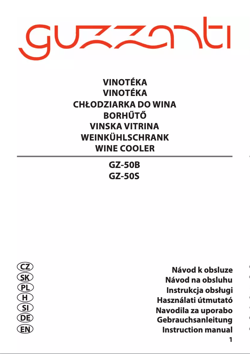 Page n°1 - Manuel utilisateur Guzzanti GZ-50B