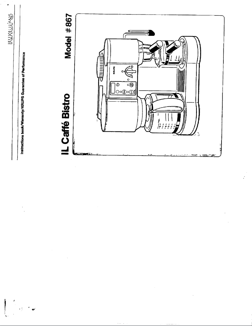 Page n°1 - Manuel utilisateur Krups 867 Bistro