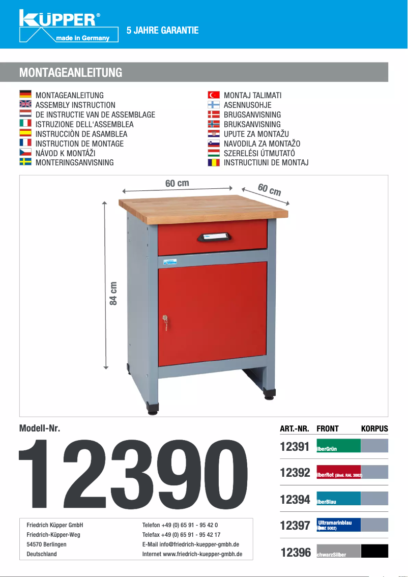 Page n°1 - Manuel utilisateur Küpper 12397