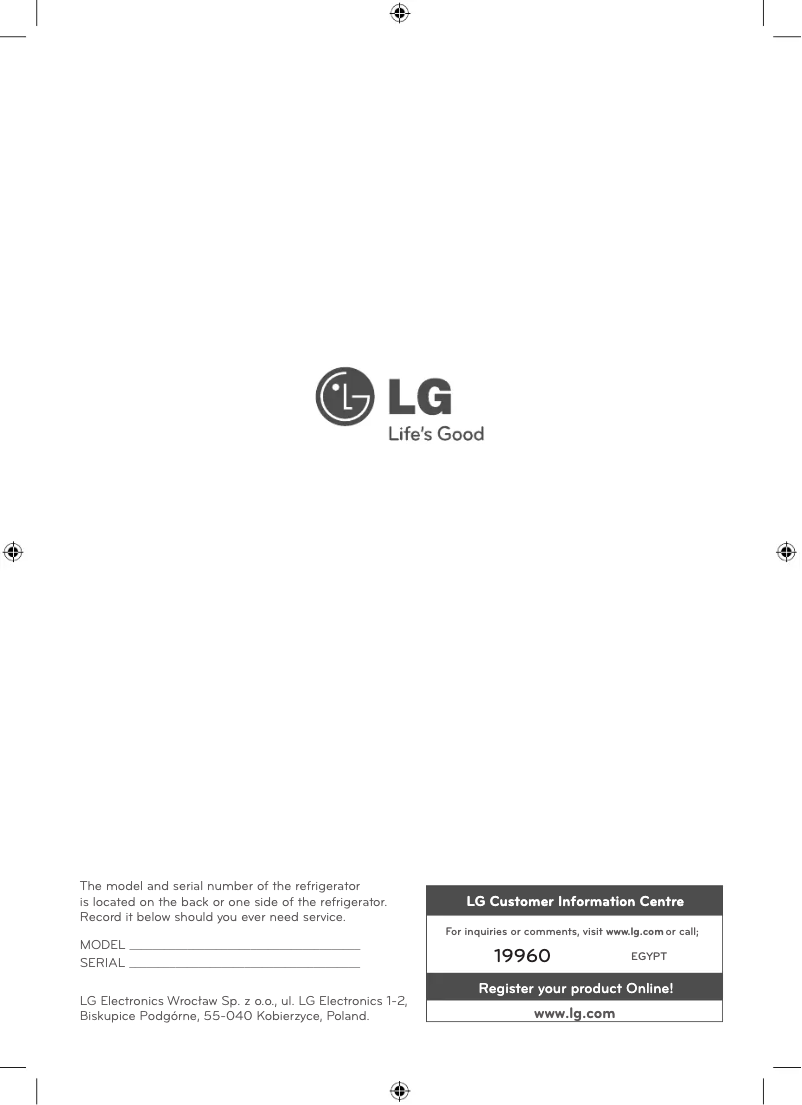 Page 1 de la notice Manuel utilisateur LG GR-P207FLQ