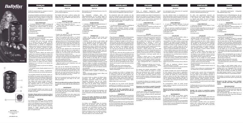 Page 1 de la notice Manuel utilisateur BaByliss RS100E