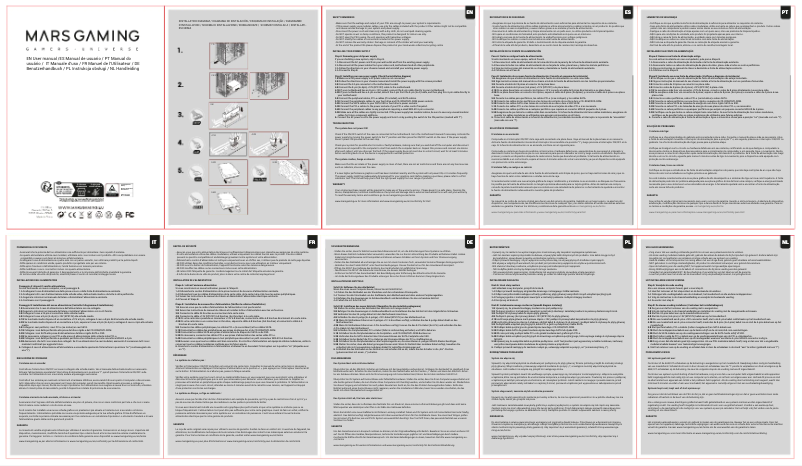 Page 1 de la notice Manuel utilisateur Mars Gaming MPIII850