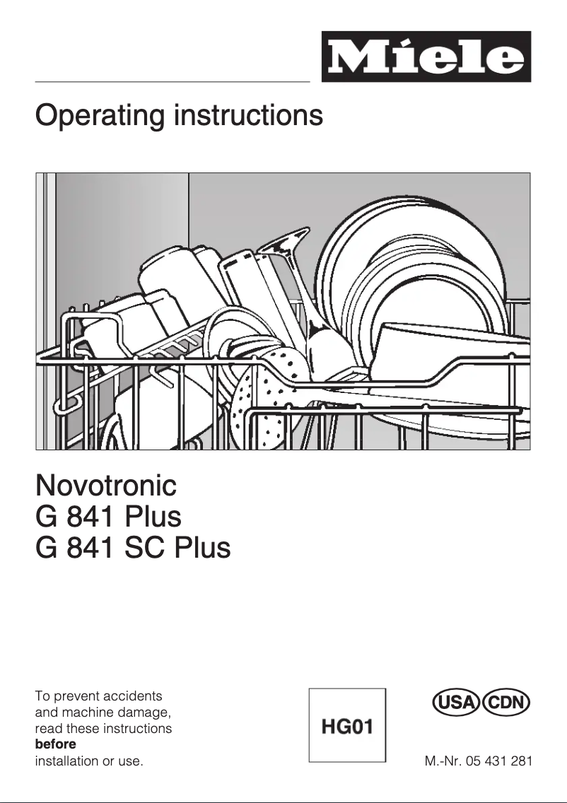 Page n°1 - Manuel utilisateur Miele G 841 SC Plus Novotronic