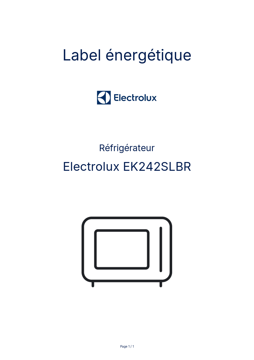 Image de la première page du manuel de l'appareil EK242SLBR