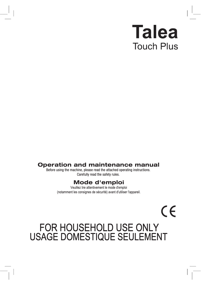 Page n°1 - Manuel utilisateur Philips Saeco Talea RI9829