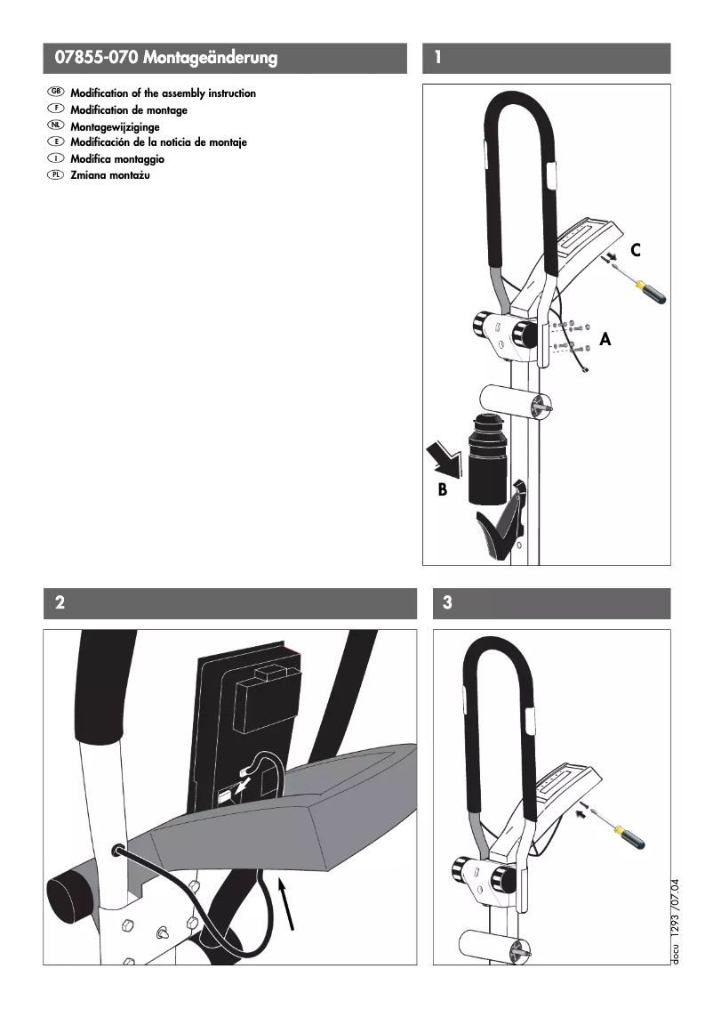 Image de la première page du manuel de l'appareil Cosmos