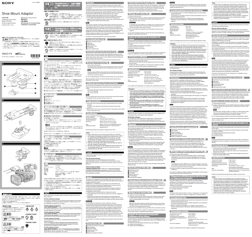 Page n°1 - Manuel utilisateur Sony SMAD-P3