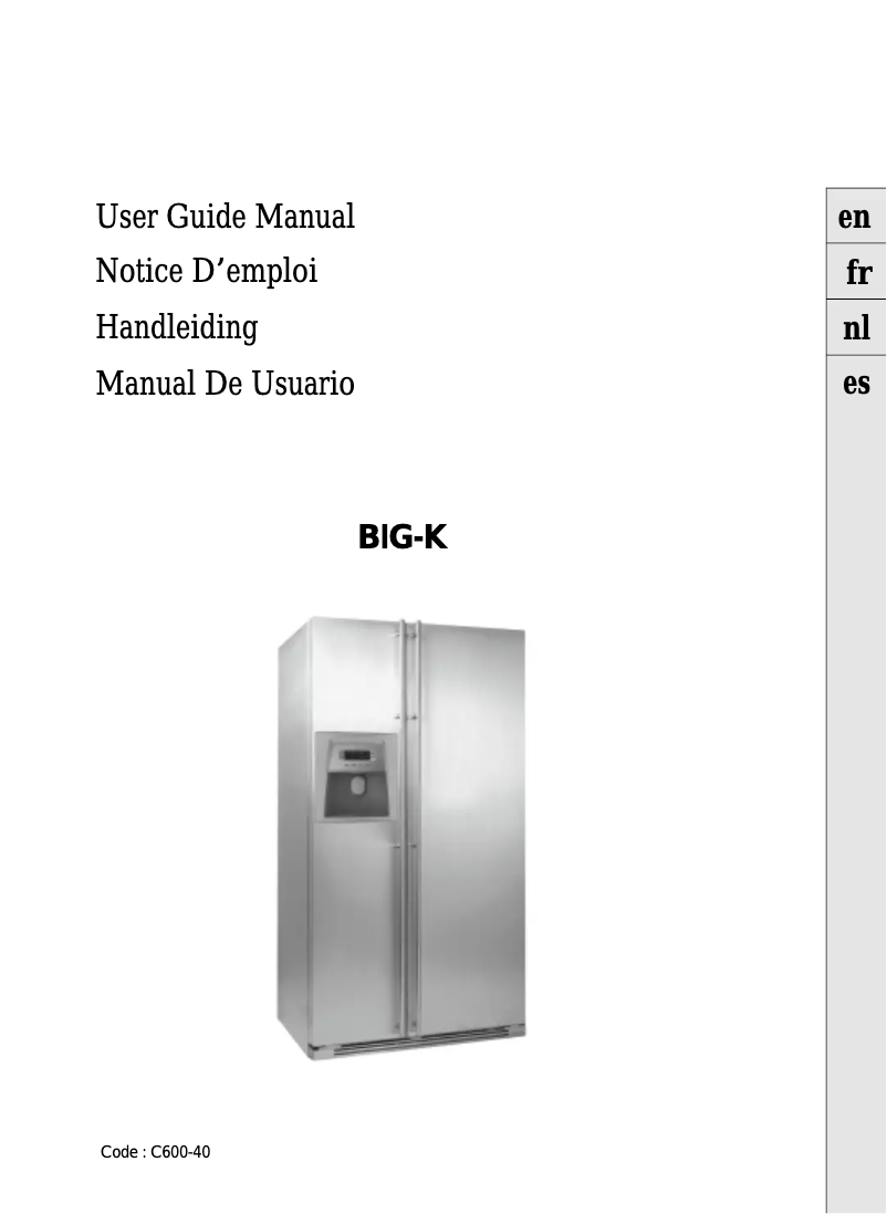 Image de la première page du manuel de l'appareil BIG-K