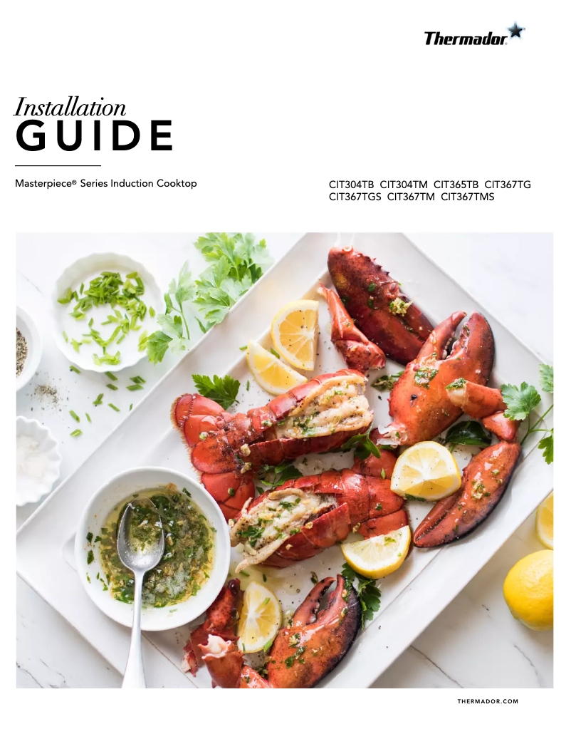 Page 1 de la notice Guide d'installation Thermador CIT304TM