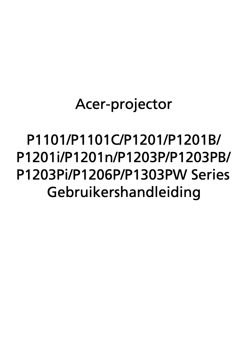 Página 1 del manual Manual de usuario Acer P1101