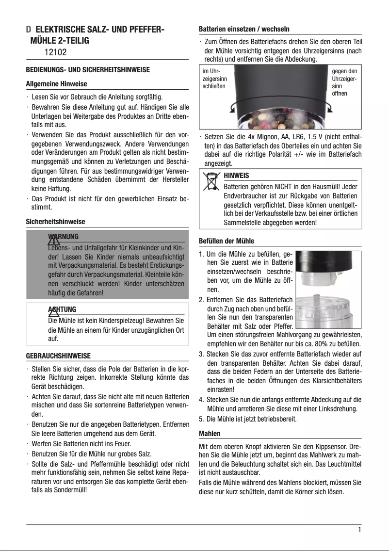 Page n°1 - Manuel utilisateur Hi 12102