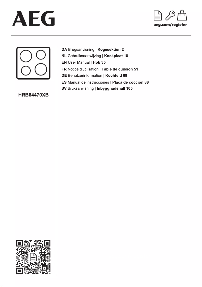 Page n°1 - Manuel utilisateur AEG HRB64470XB