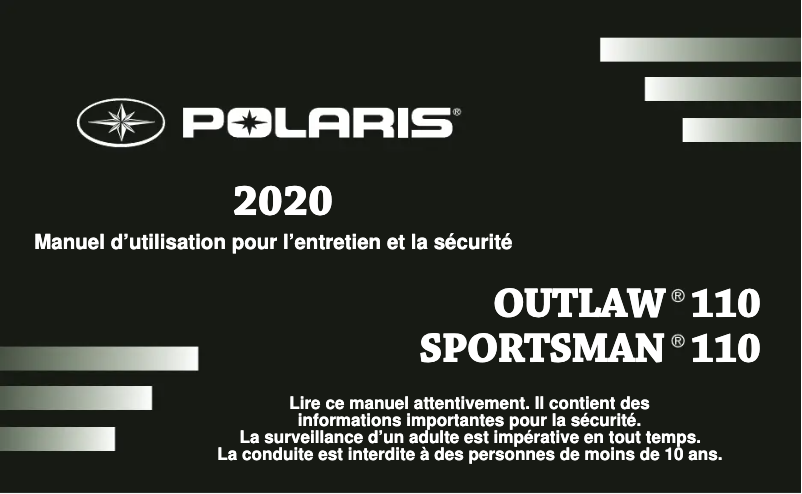 Image de la première page du manuel de l'appareil Outlaw 110 EFI (2020)