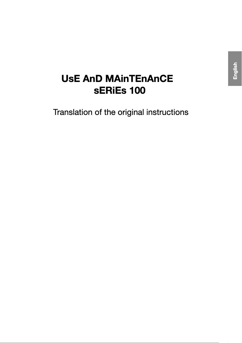 Image de la première page du manuel de l'appareil 100 E