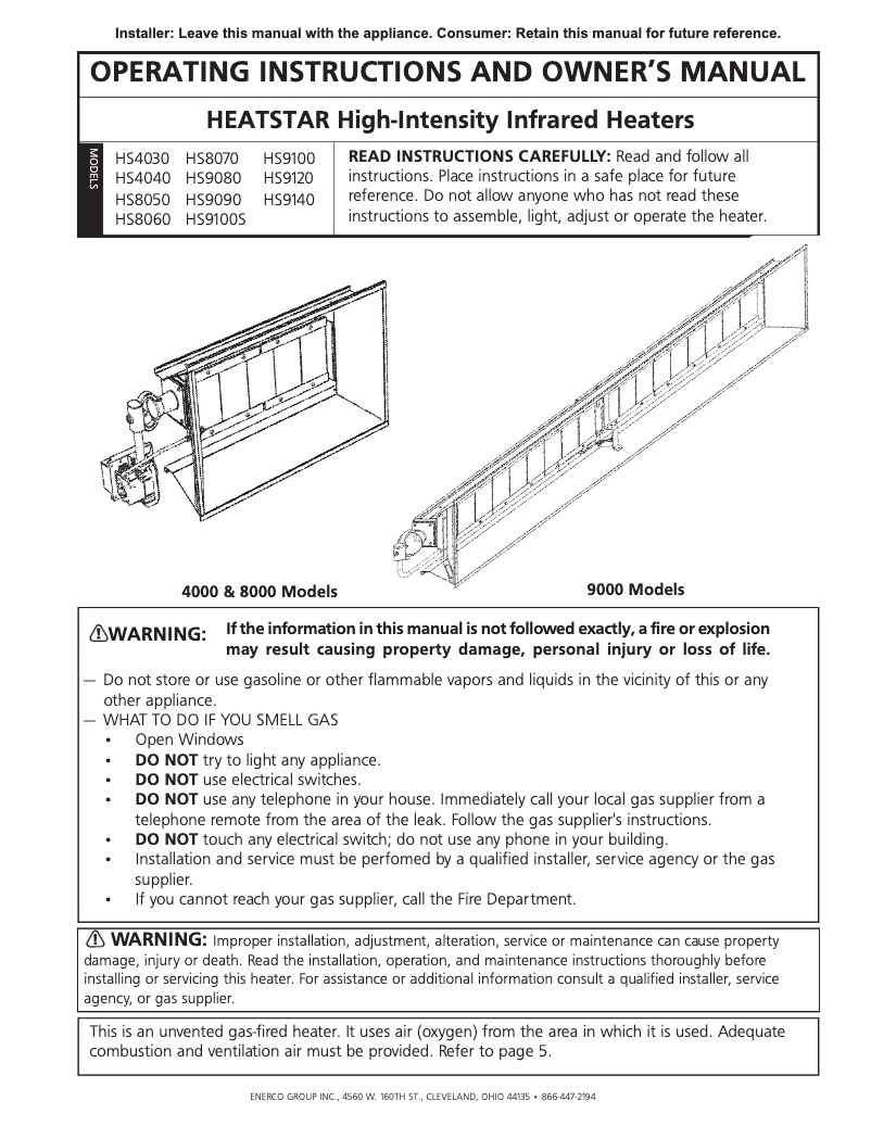 Image de la première page du manuel de l'appareil HS9100S