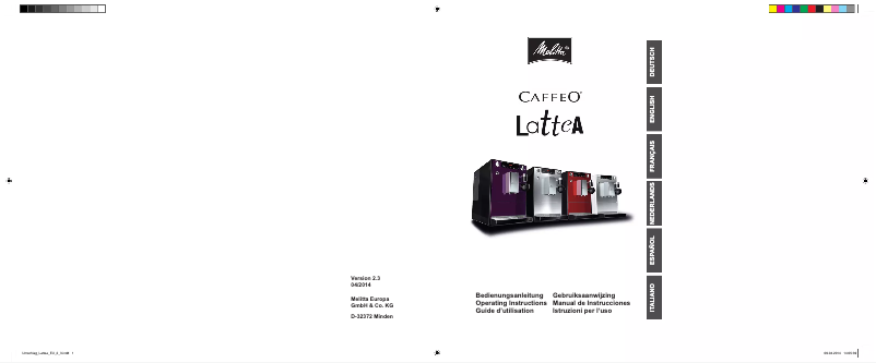 Page n°1 - Manuel utilisateur Melitta CAFFEO LATTEA