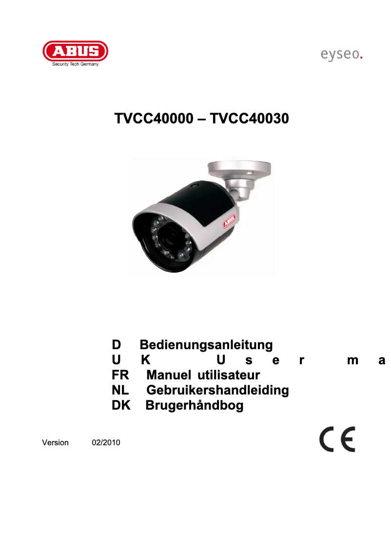 Page 1 de la notice Manuel utilisateur Abus TVCC40030