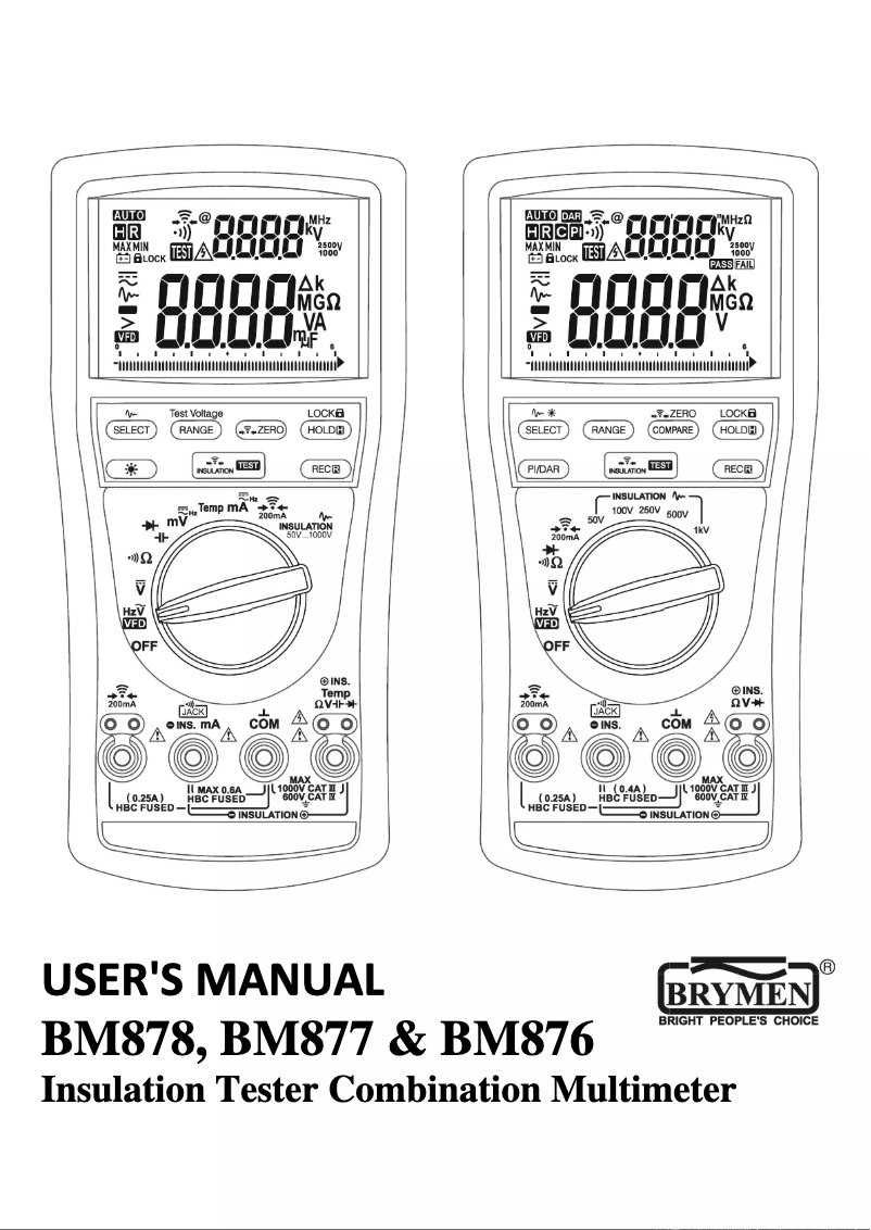 Page n°1 - Manuel utilisateur Brymen BM878