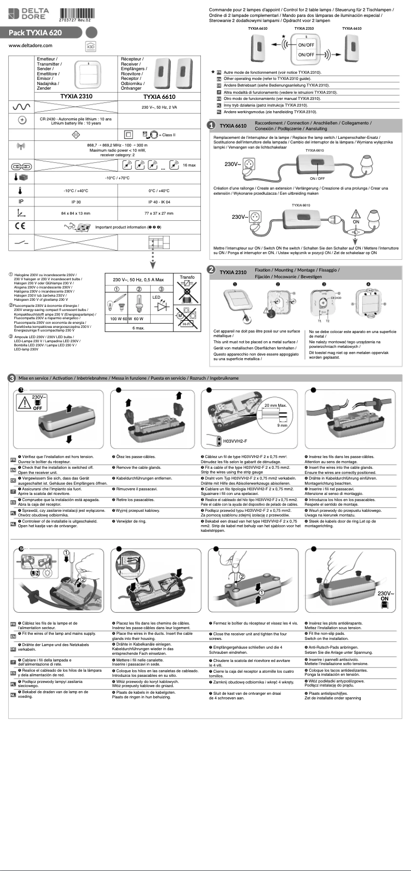 Image de la première page du manuel de l'appareil Tyxia 620