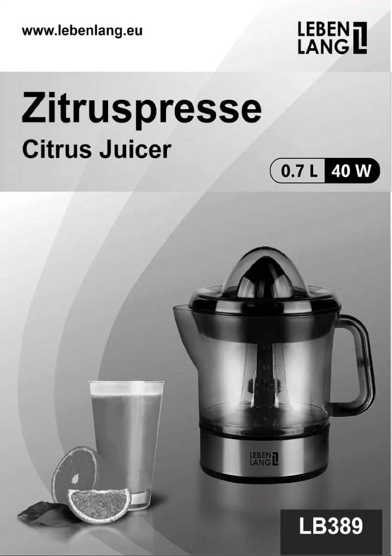 Page n°1 - Manuel utilisateur Lebenlang LB389