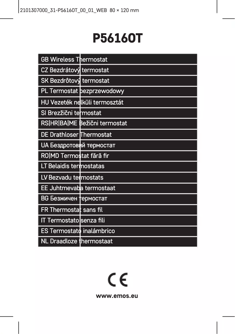 Page 1 de la notice Manuel utilisateur Emos P5616OT
