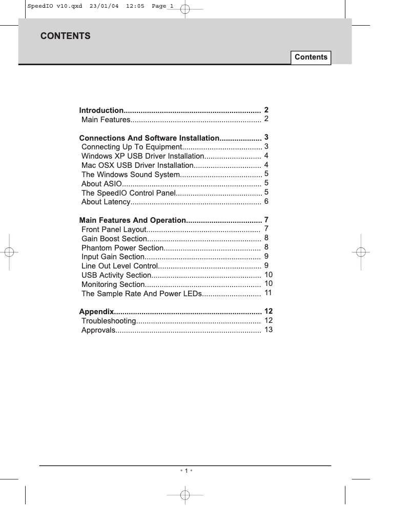 Página 1 del manual Manual de usuario Novation Speedio